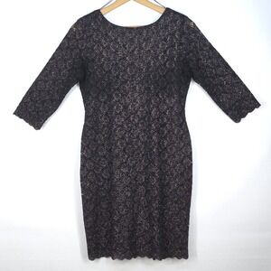 Ronnie‎ Nicole Lace Sheath Dress Womens 10 3/4 Sleeve Party Cocktail Evening LBD